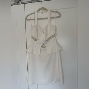 NWT BCBG MaxAzria Off White Denisa Cut Out Halter Dress